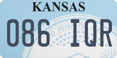 KS license plate 086IQR