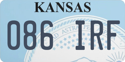 KS license plate 086IRF