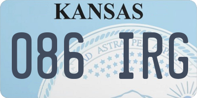 KS license plate 086IRG