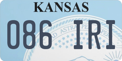 KS license plate 086IRI