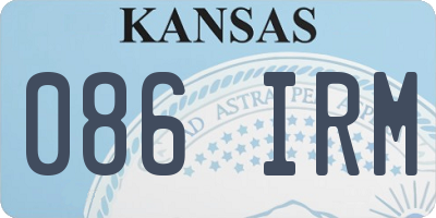 KS license plate 086IRM