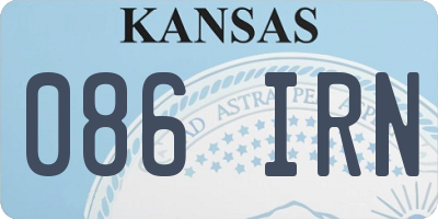 KS license plate 086IRN