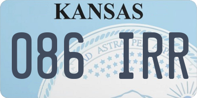 KS license plate 086IRR