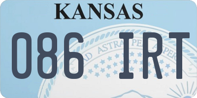 KS license plate 086IRT