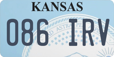 KS license plate 086IRV