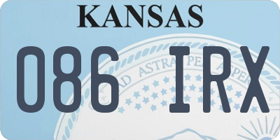 KS license plate 086IRX