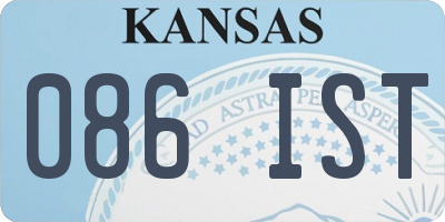 KS license plate 086IST