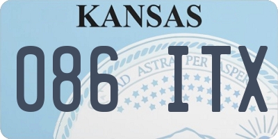 KS license plate 086ITX
