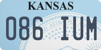 KS license plate 086IUM
