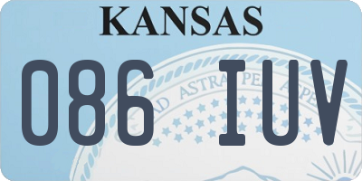 KS license plate 086IUV