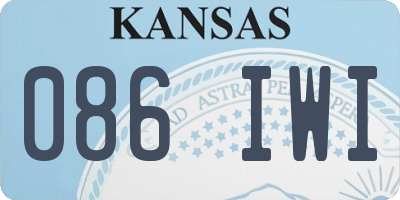 KS license plate 086IWI