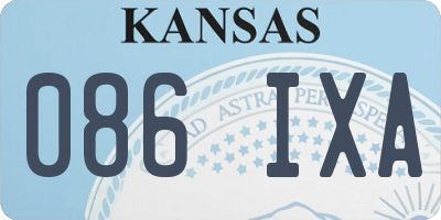KS license plate 086IXA