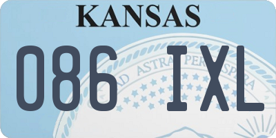 KS license plate 086IXL