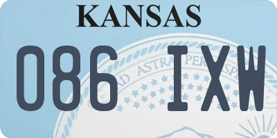 KS license plate 086IXW