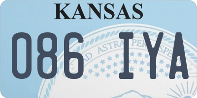 KS license plate 086IYA