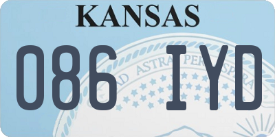 KS license plate 086IYD