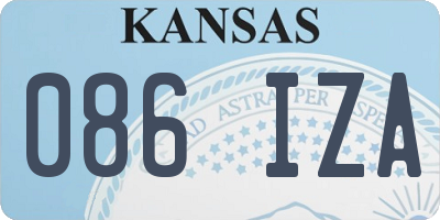KS license plate 086IZA