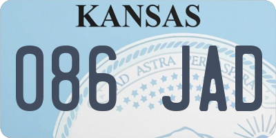 KS license plate 086JAD