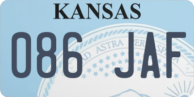 KS license plate 086JAF