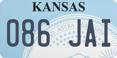 KS license plate 086JAI