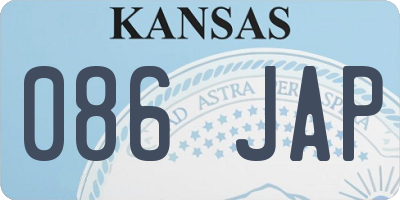 KS license plate 086JAP