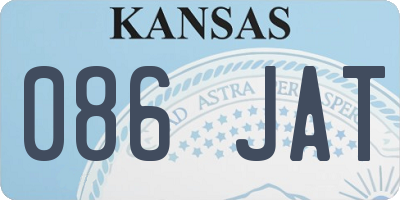 KS license plate 086JAT