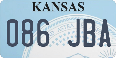 KS license plate 086JBA