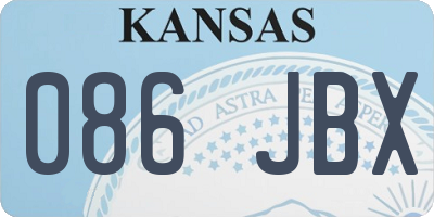 KS license plate 086JBX