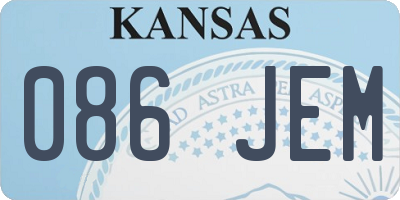 KS license plate 086JEM