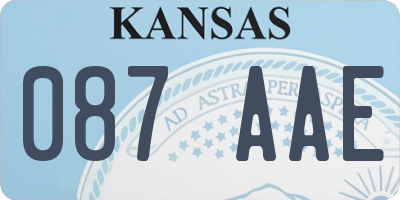 KS license plate 087AAE