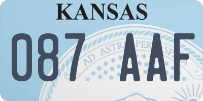 KS license plate 087AAF