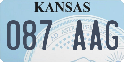 KS license plate 087AAG