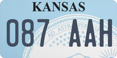 KS license plate 087AAH