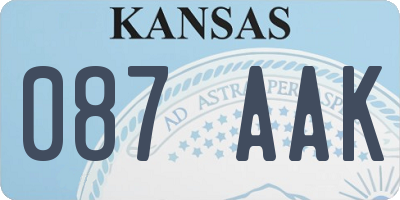 KS license plate 087AAK