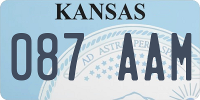 KS license plate 087AAM