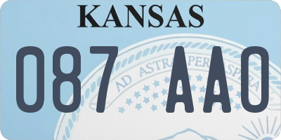 KS license plate 087AAO