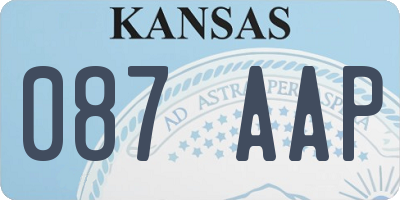 KS license plate 087AAP