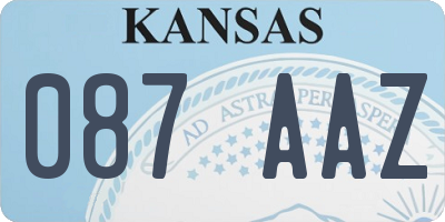 KS license plate 087AAZ