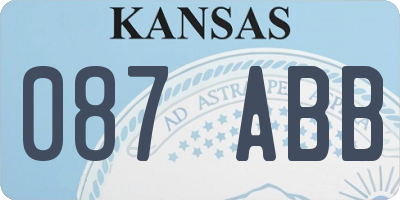 KS license plate 087ABB