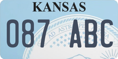 KS license plate 087ABC