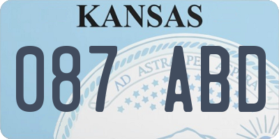 KS license plate 087ABD