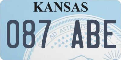 KS license plate 087ABE