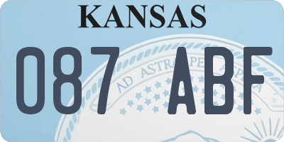 KS license plate 087ABF