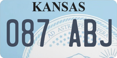 KS license plate 087ABJ