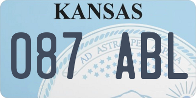 KS license plate 087ABL