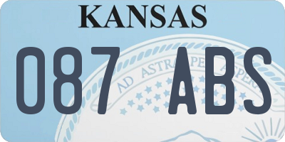KS license plate 087ABS