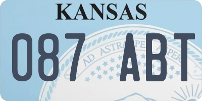 KS license plate 087ABT