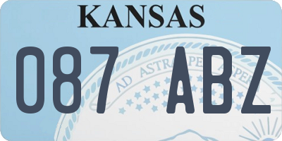KS license plate 087ABZ