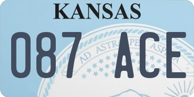 KS license plate 087ACE