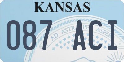 KS license plate 087ACI